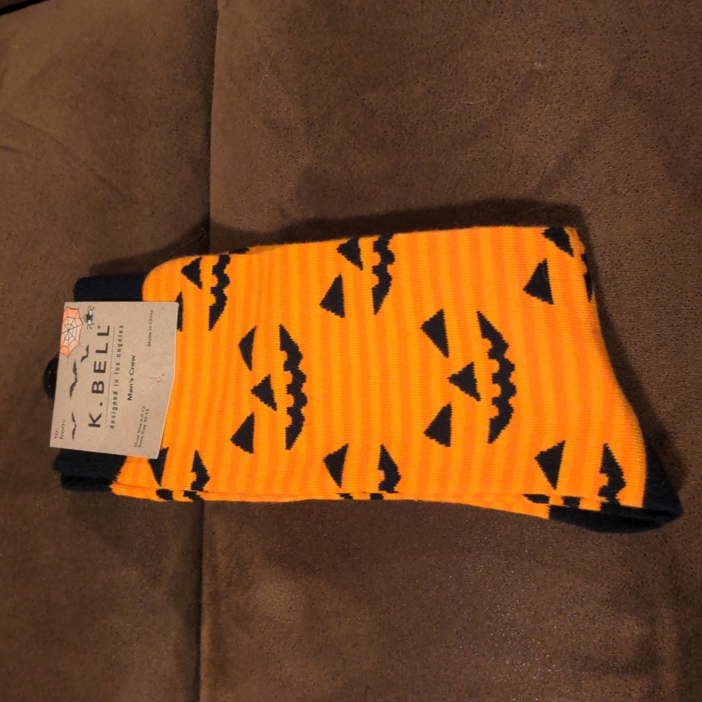 Striped Jack O' Lantern Halloween Socks